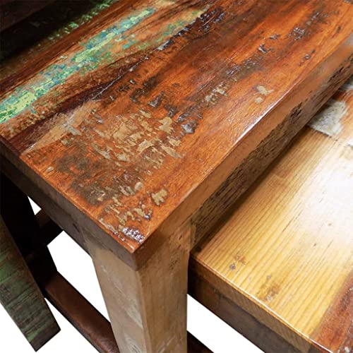Nesting Table Set 3 Pieces Vintage , Wood,Rustic , Wood Nesting Tables Set of 3, Handcrafted Wooden Coffee Tables for Living Room, Side Tables, or Lamp/Plant Stands Accent Tables, Living Room Furnitur