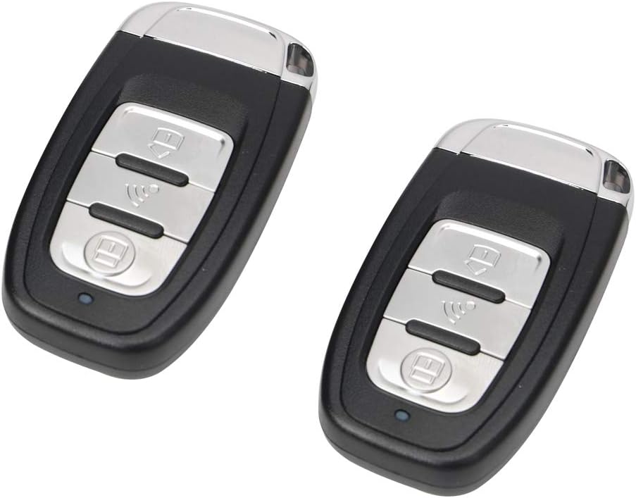HIWOWSPORT 9pcs Car Keyless Entry Engine Start Alarm System Push Button Remote Starter Stop Pack of 2