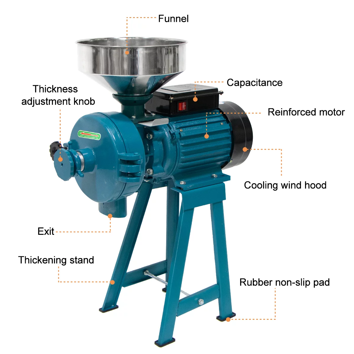 FICISOG 3000W 110V Wet&Dry Commercial Electric Heavy Duty Grain Grinder maize flour Wheat Corn Grain Mills Electric Grinder Mill