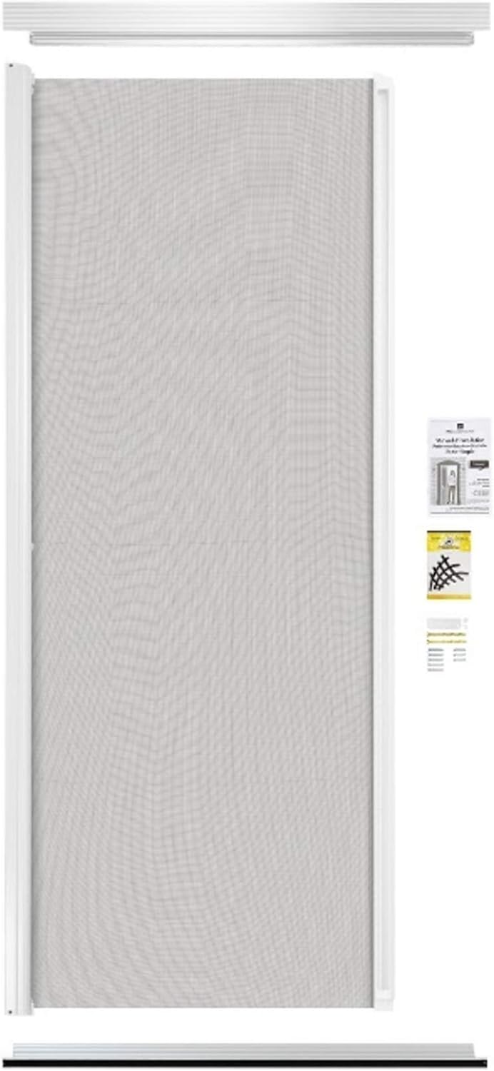 Revelation - Simple Door Retractable Screen | Durable & Strong, PVC & Aluminium Components, for 79-1/4" to 82-1/4" Height, Up to 36" Width Standard Door | Hardware & Mesh, Easy to Install, (Black)