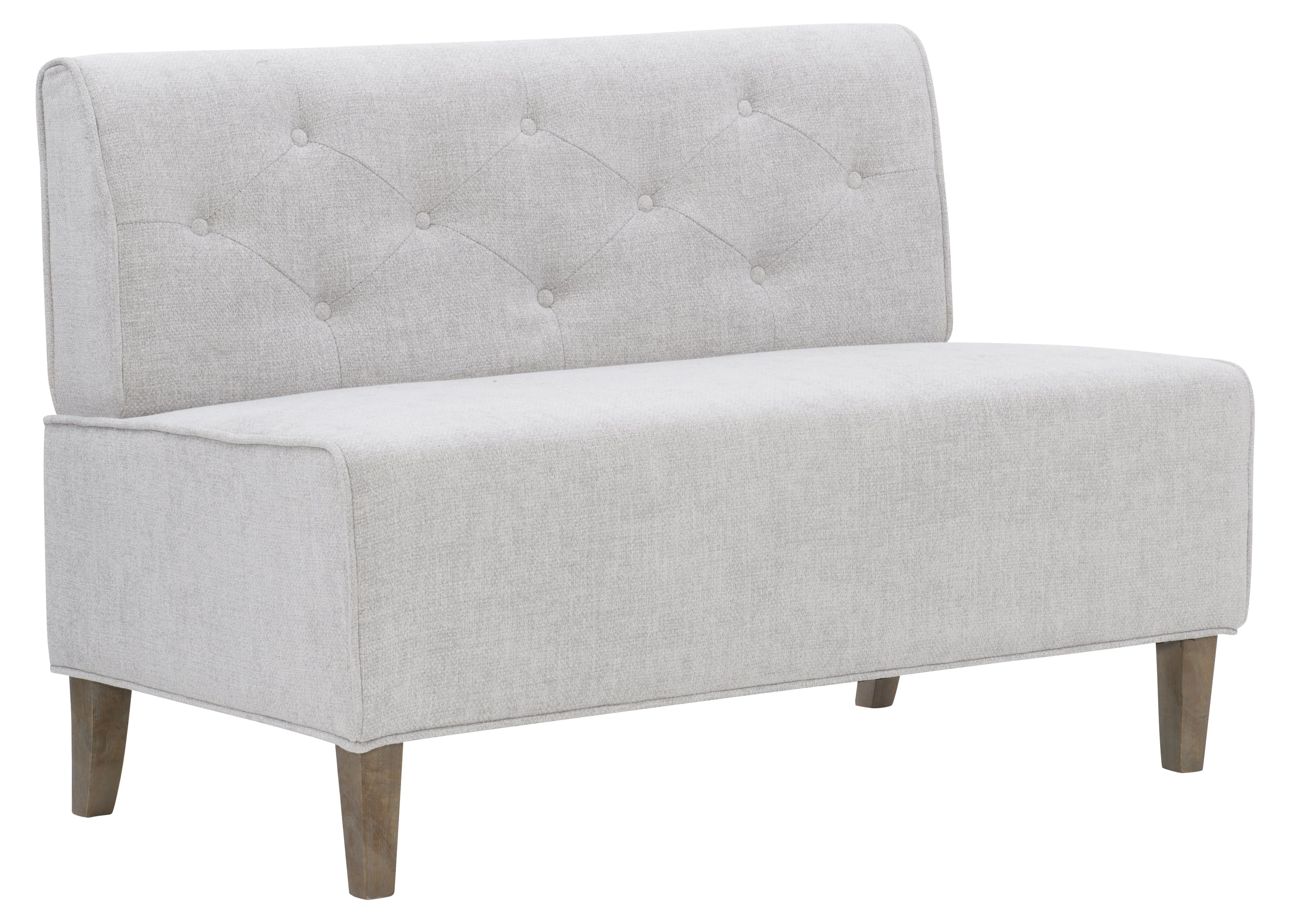 Augusta Upholstered Corner Dining Breakfast Nook, Seats 5, Natural with Light Gray Fabric
