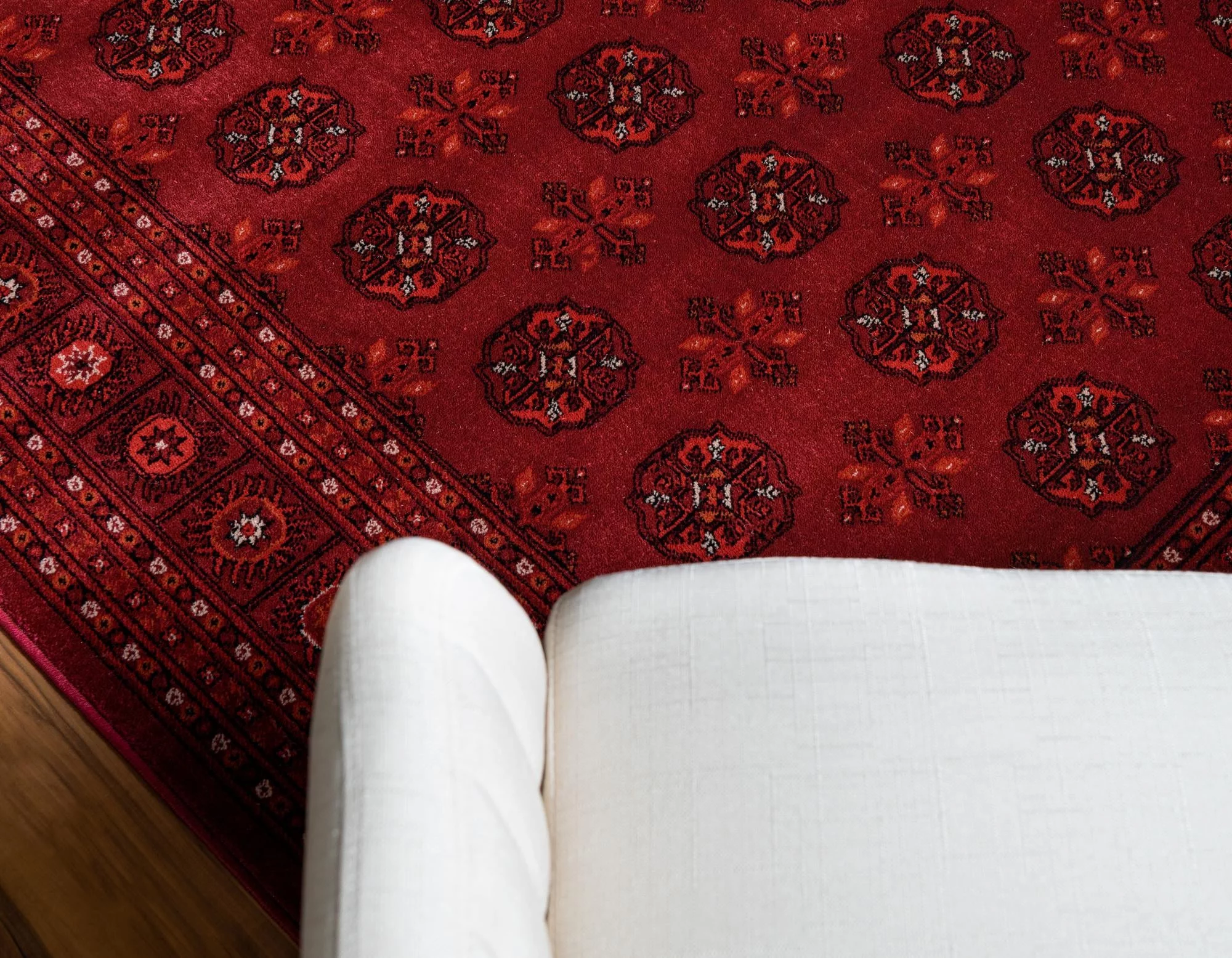 Rugs.com Bokhara Collection Rug – 7' x 10' Red Low Rug Perfect For Bedrooms, Dining Rooms, Living Rooms