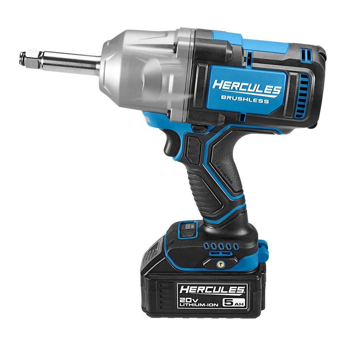 HERCULES 20V Brushless Cordless, 1/2 in. High-Torque Impact Wrench with Extended Anvil - Tool Only