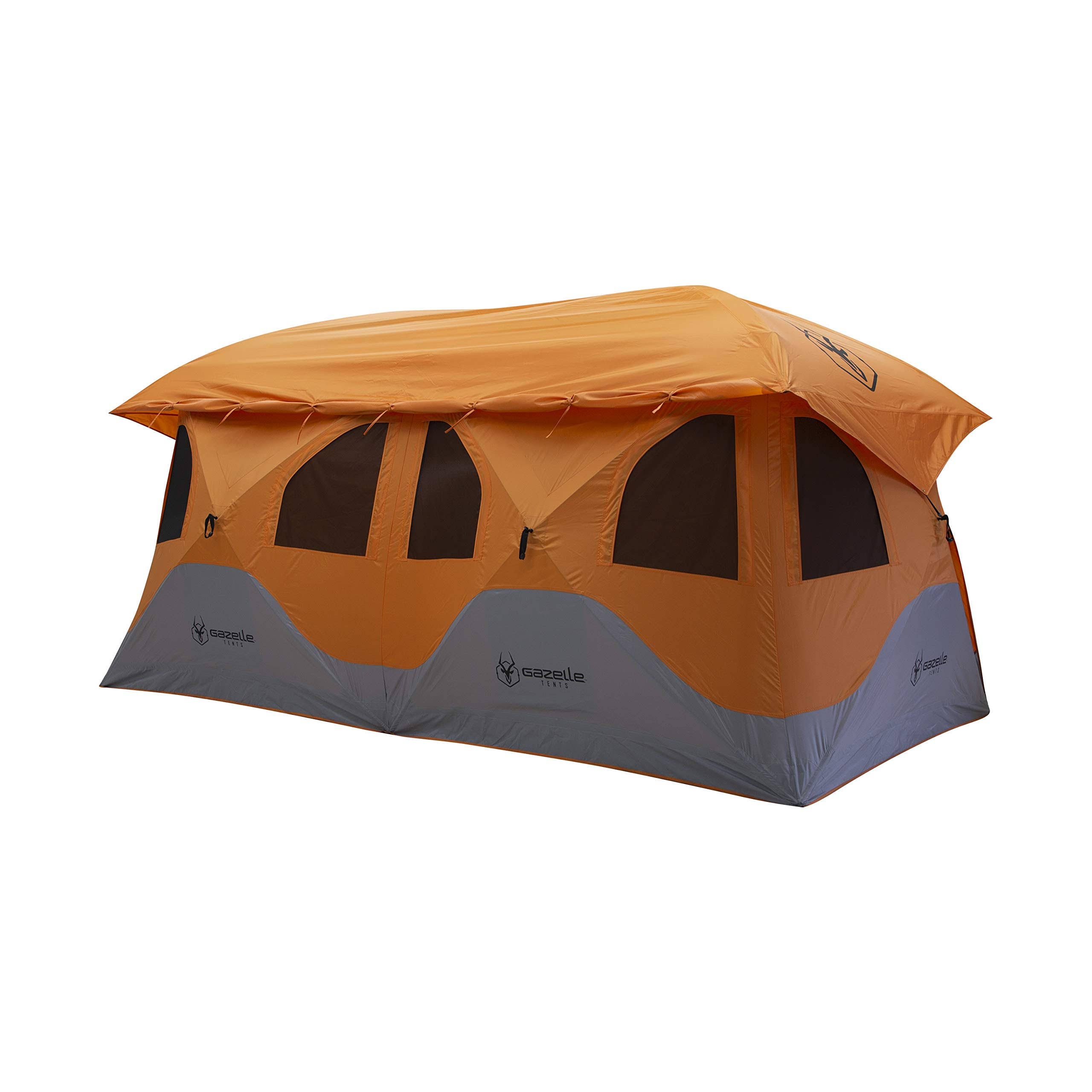 Gazelle T8 Extra Large 8 Person Portable Instant Pop Up Camping Hub Tent, Orange