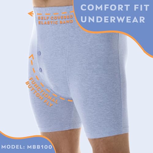 Wearever Men’s Incontinence Boxer Briefs for Bladder Control with Regular Absorbency - Reusable & Washable Leak Proof Underwear for Men (Pack of 6) (Assorted) (L) (Waist 38-40)