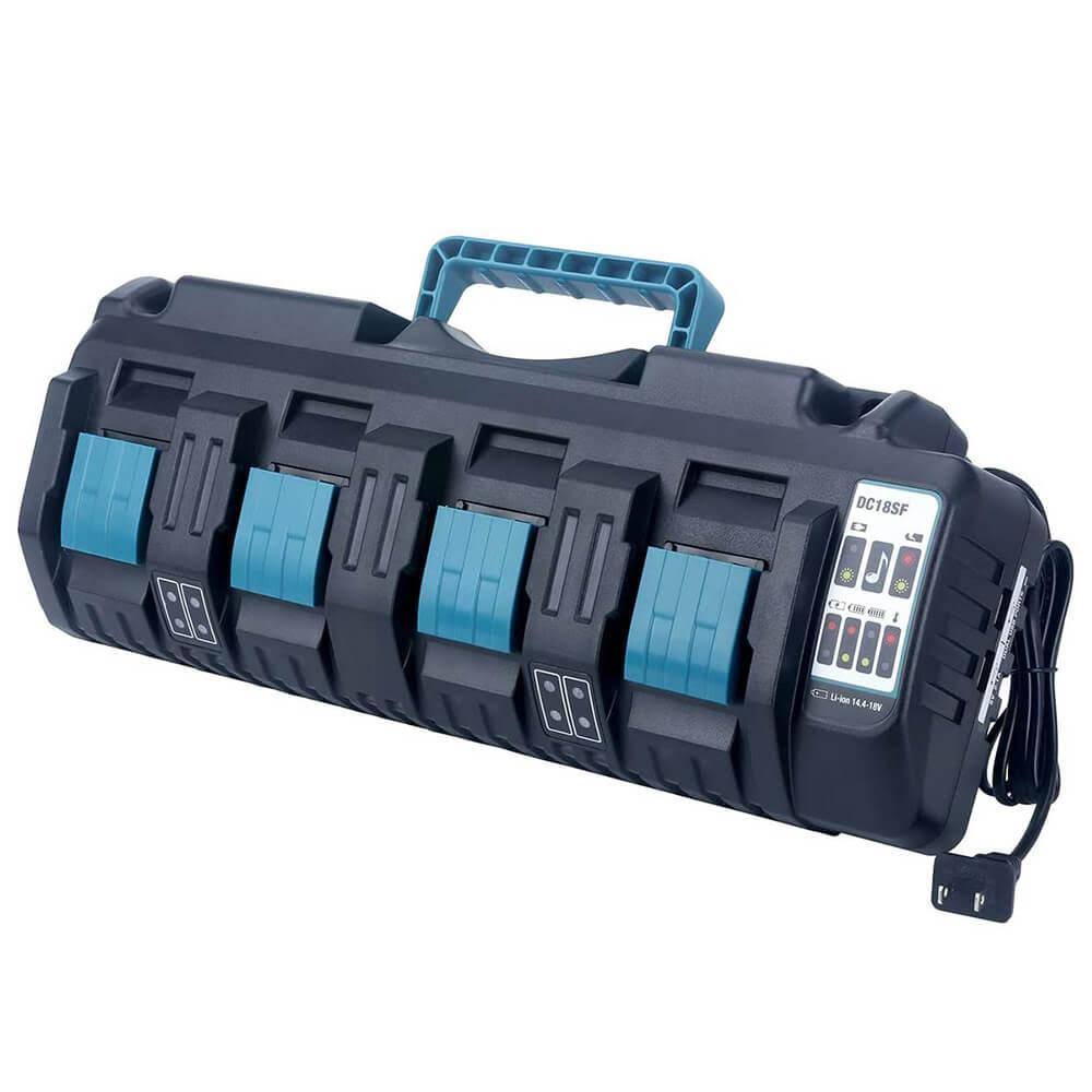 Fast Charger for Makita DC18SF 14.4V-18V 4-Port Max BL1830 BL1840 BL1850 BL1860 Li-Ion Battery