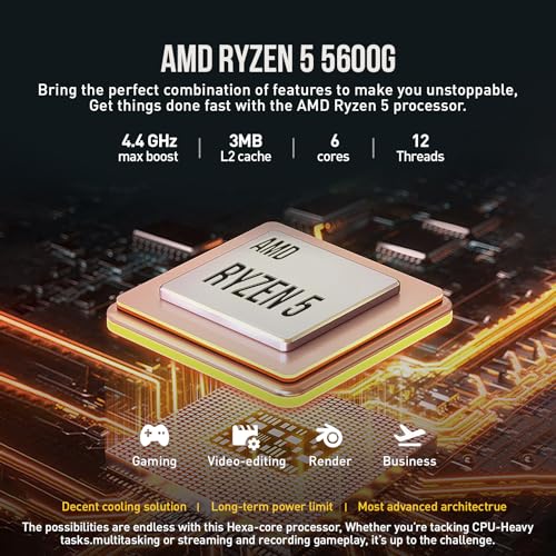HP Desktop Computer Tower PC, AMD Ryzen 5 Pavilion Desktop Tower for Business and Gaming, 32GB RAM 2TB SSD, Lifetime Microsoft Office, Windows 11 Pro, Wi-Fi 6, Ethernet RJ-45, HDMI, USB-C