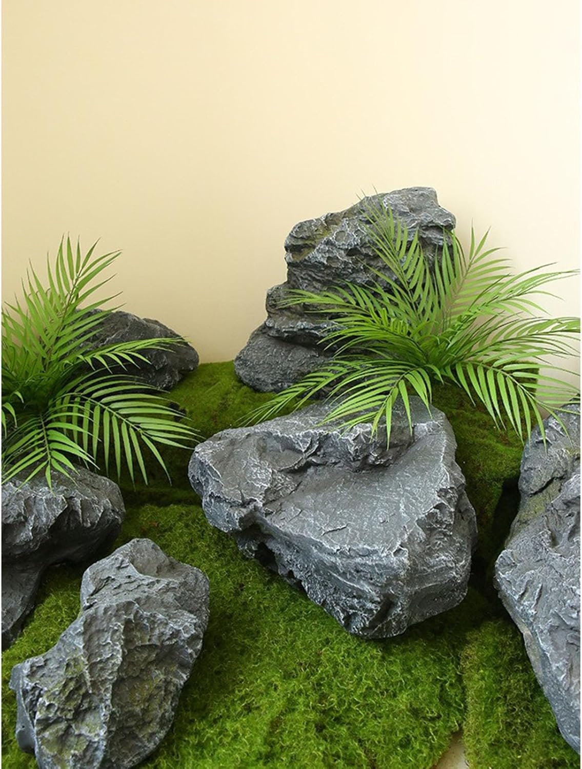 Artificial Rock Cover Faux Rocks for Outdoor Use, Artificial Stone Septic Cover, Realistic Texture Landscaping Rocks, Decorative Well Covers in Natural Look, Outdoor Fake Rock Covers(A6)