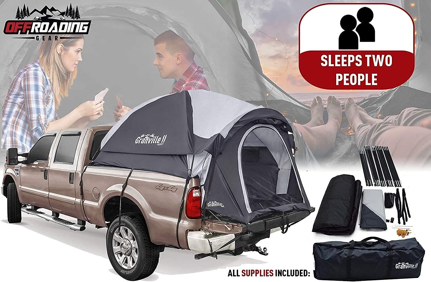 Truck Bed Tent, 6.5' Box Length Without Front Awning