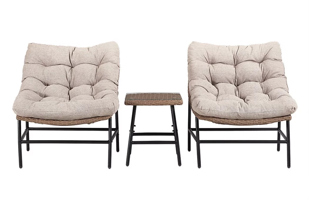 Manor Park Outdoor Patio Papasan Chair Set with End Table