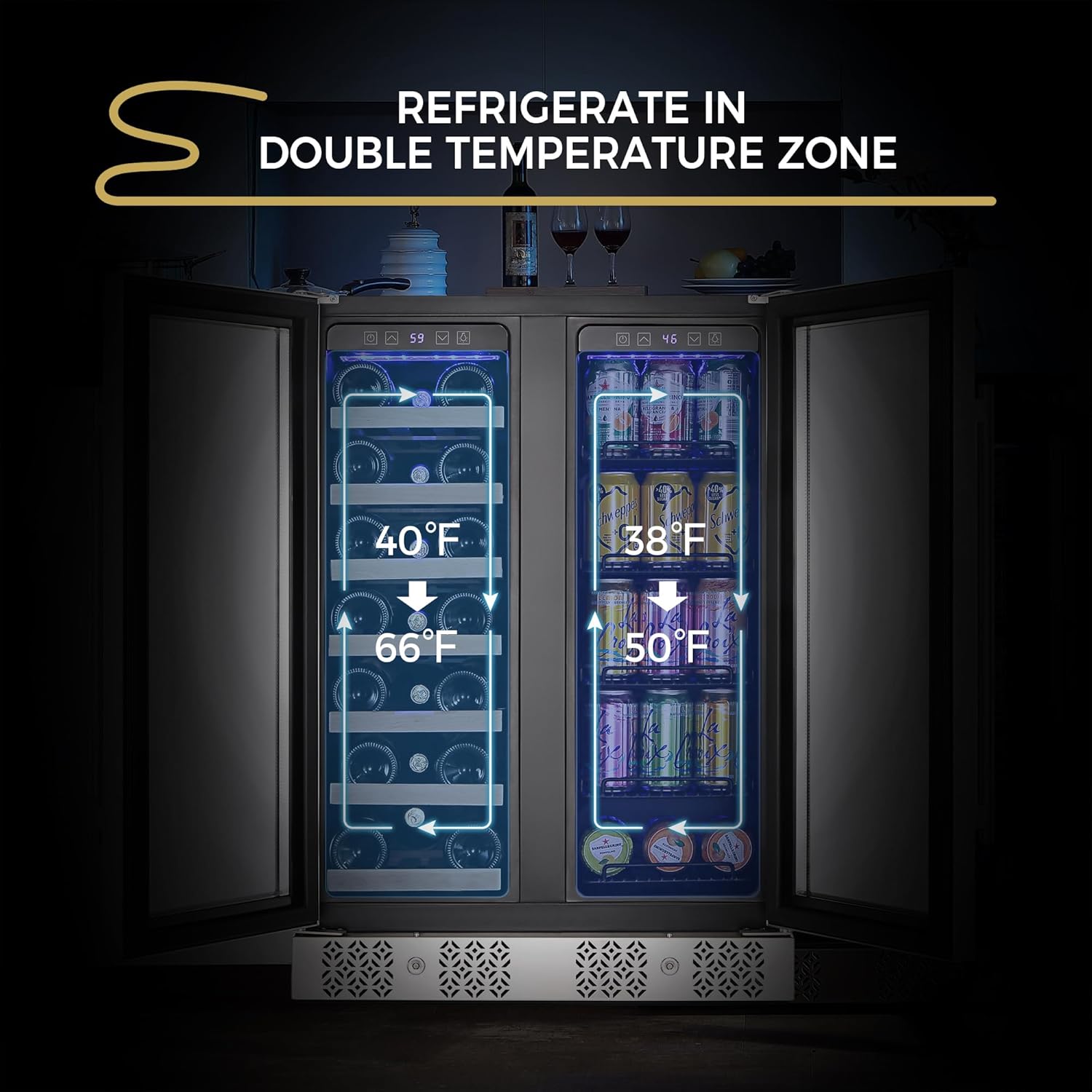 Empava Wine and Beverage Refrigerator, Silver
