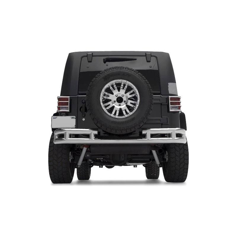 Smittybilt JB44-RHS Rear Bumper W/Hitch - Stainless Steel