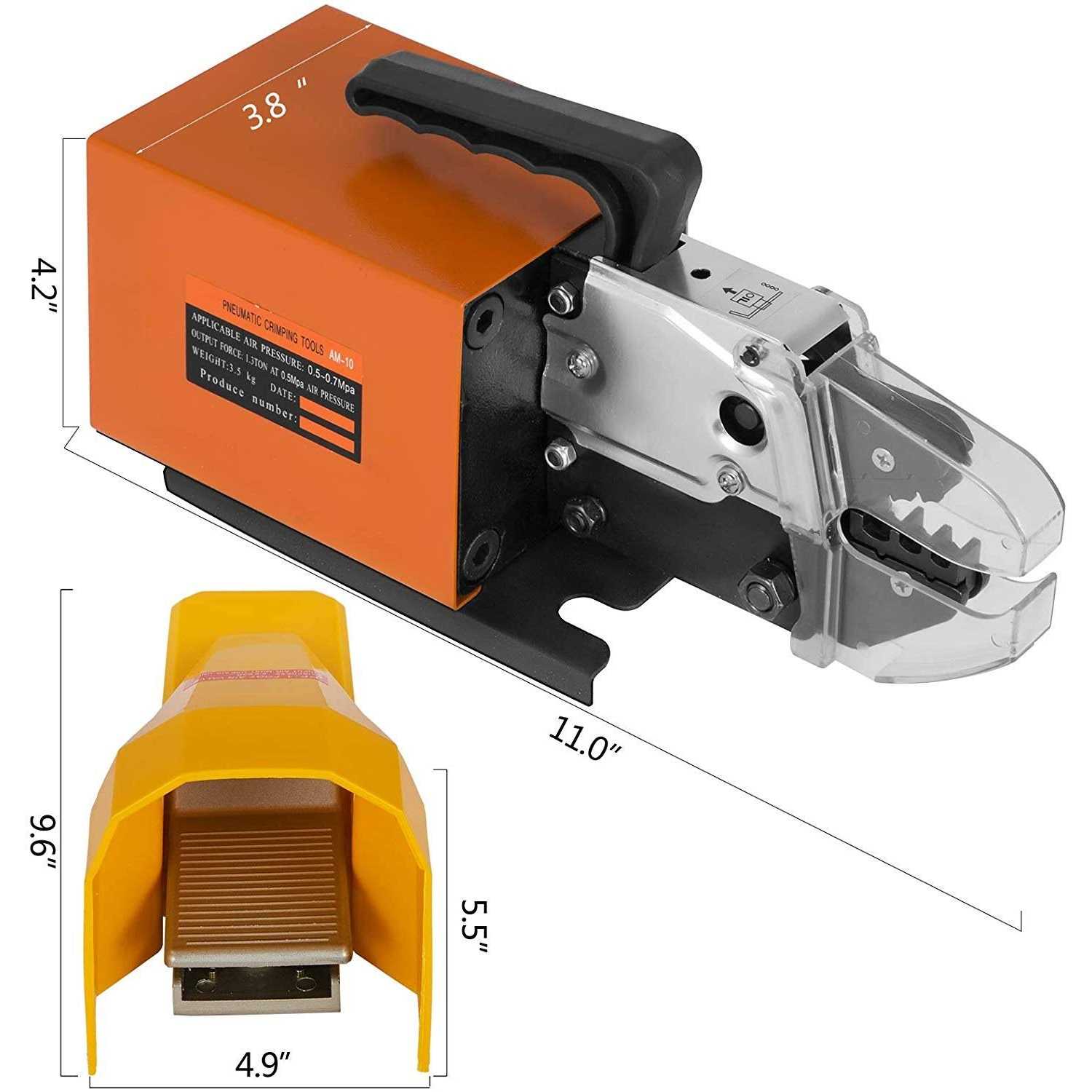 VEVOR Pneumatic Crimping Tool Am-10 Air Powered Wire Terminal Crimping Machine Crimping Up To 16mm2 - Shop Hardware Tools Online Store