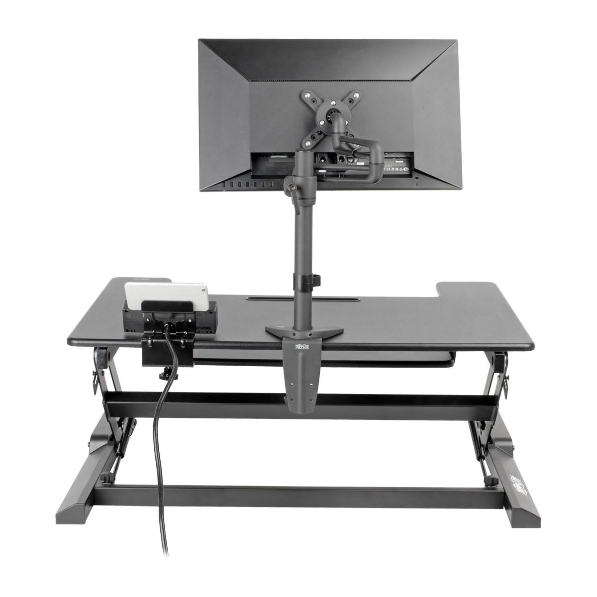 Tripp Lite Sit Stand Desktop Workstation Adjustable Standing Desk 36x22 in. - Standing desk converter - rectangular with contour