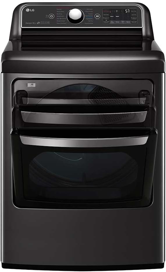 LG DLGX7901BE 7.3 CF Gas Dryer, EasyLoad Door, TurboSteam, ThinQ