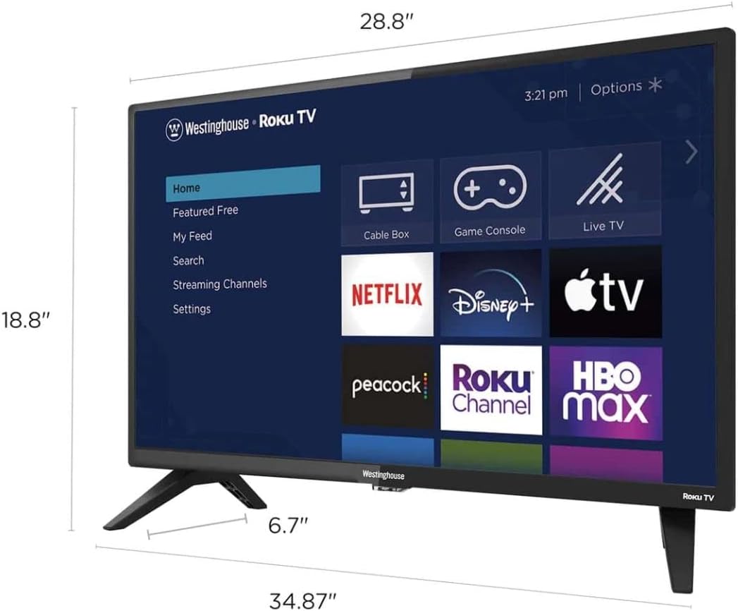 Westinghouse 32" 720P HD Smart Roku TV WR32HT2212 (Renewed)