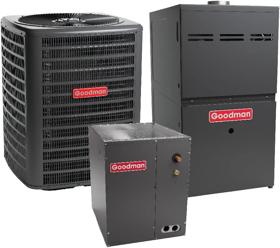 Goodman 3 Ton 15.0 SEER2 Single Stage Air Conditioner GSXM403610 and 80,000 BTU 80% AFUE Multi-Speed Gas Furnace GM9C800804CN Upflow System with CAPTA4230C4