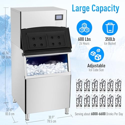 Zstar Commercial Ice Maker Machine, Freestanding Ice Maker Machine, Industrial Ice Machine