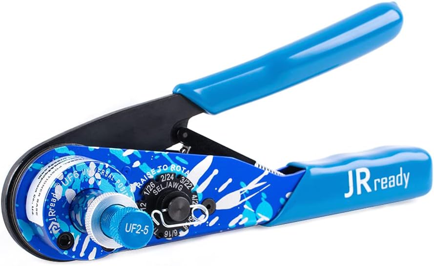 JRready ACT-M201 8 indent crimping tool design according M22520 1 01 for heavy duty circular rectangular electrical connector 38999 26482 etc. wire 12-26 awg 12 16 20 solid barrel contact