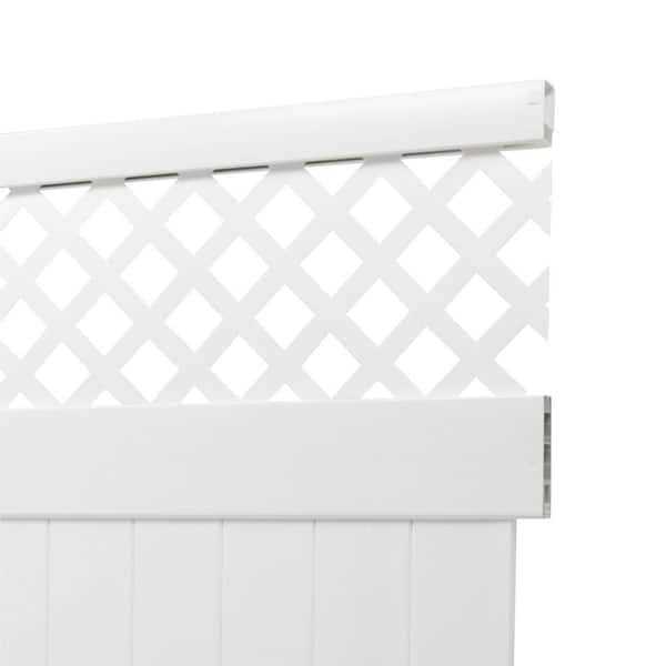 Barrette Outdoor Living Veranda H x 8 ft. W White Vinyl Anderson Privacy Fence Panel Kit - Shop Hardware Tools Online Store