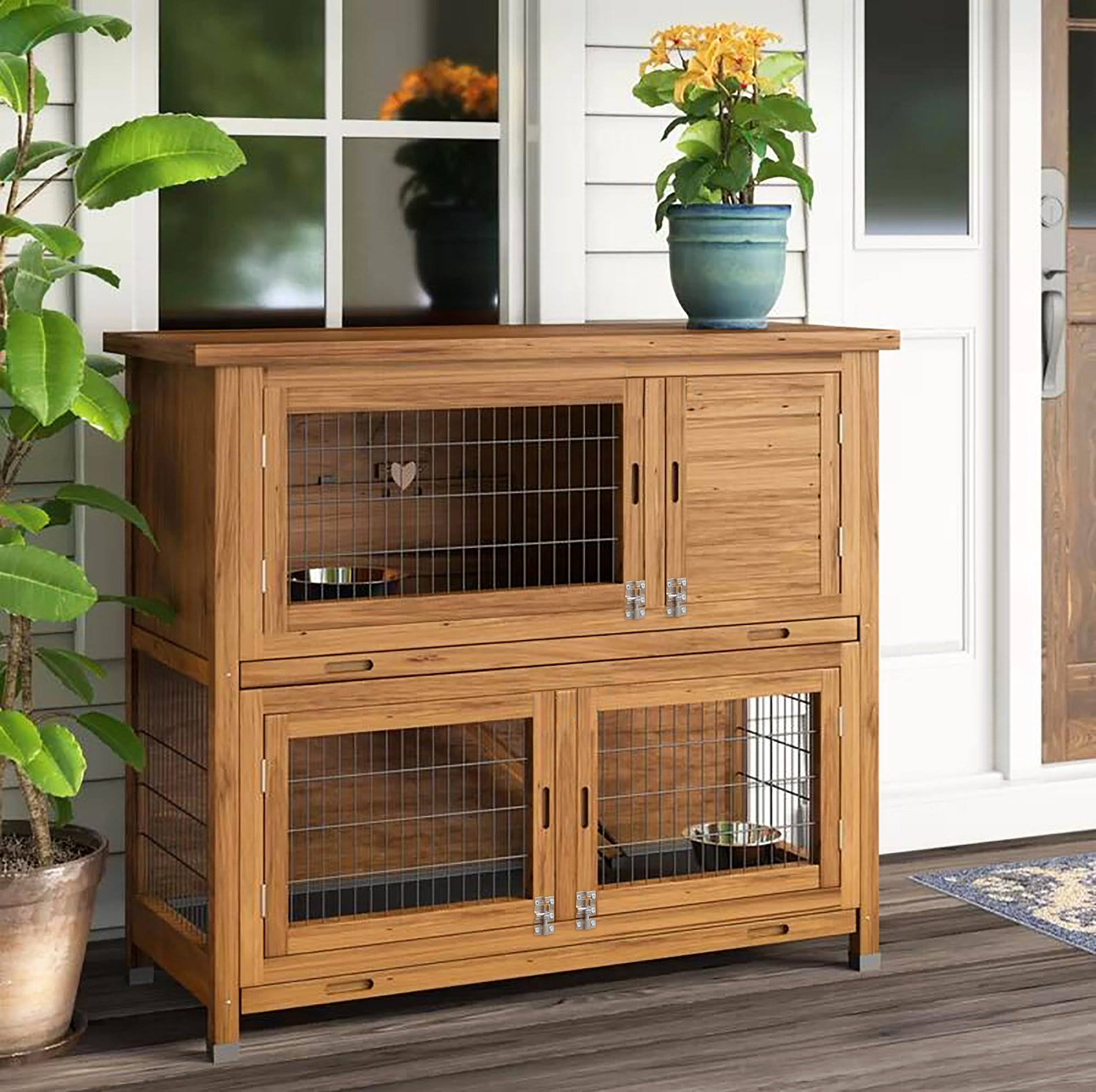 Lovupet 48x22 Wood Chicken Coop Hen House Rabbit Wood Hutch Poultry Cage Waterproof 2029