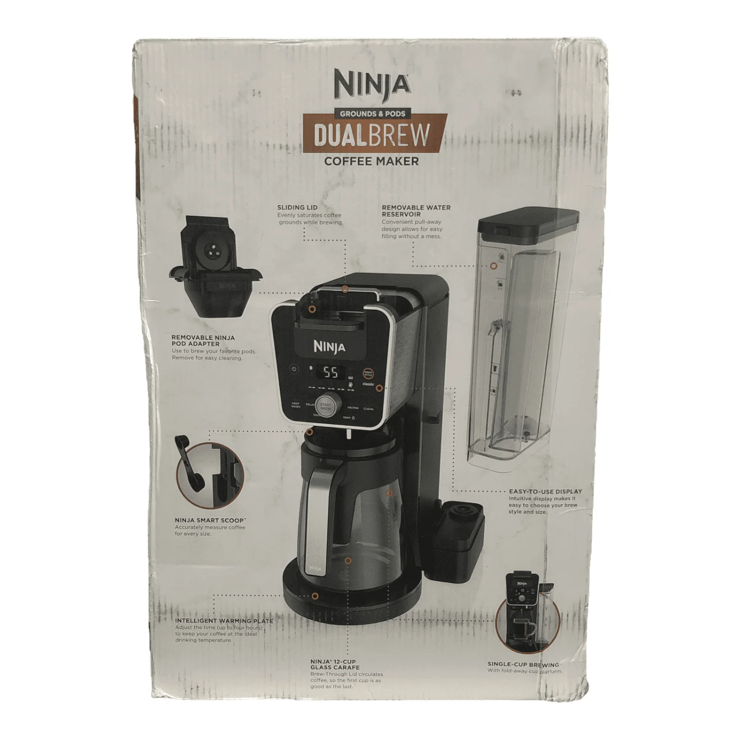 Ninja Dual Brew 12-Cup Drip Coffee Maker Single-Serve Compatible with K-Cups - Black