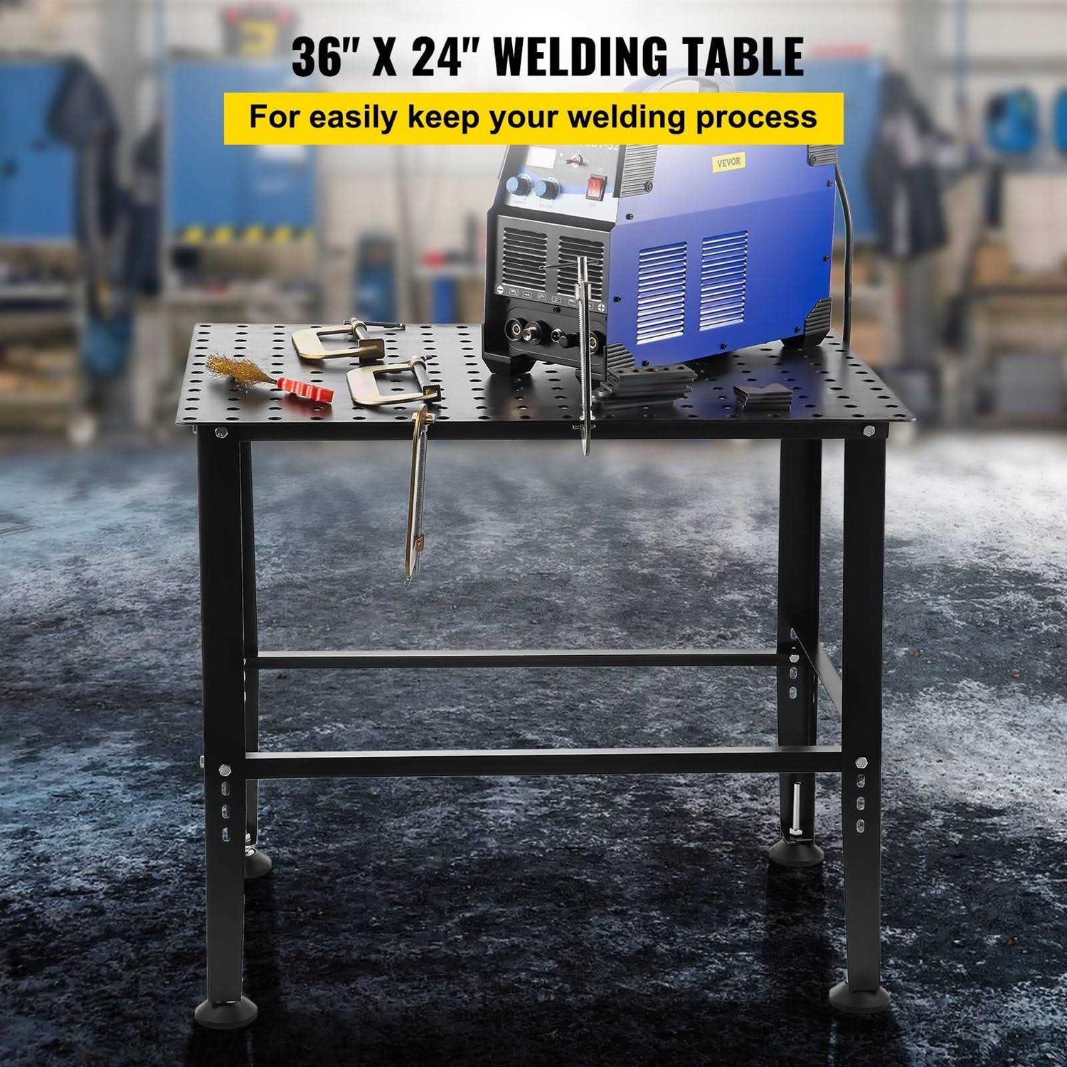 VEVOR Welding Table 36 x 24 Adjustable Workbench 0.12 Thick Industrial Workbench - Shop Hardware Tools Online Store