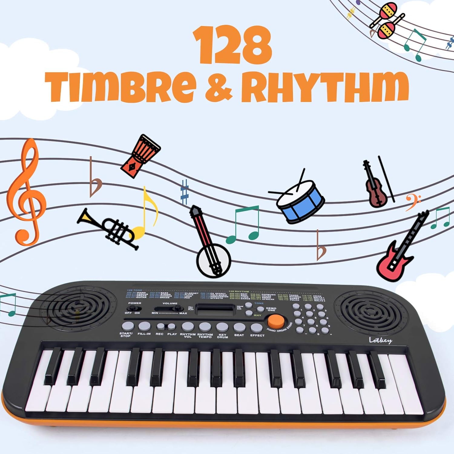 Kmise Mini Keyboard Piano 32 Key Small Portable Digital Electronic Keyboard with 30 Demo Songs Musical Gift for Beginners Kids Pack of 2