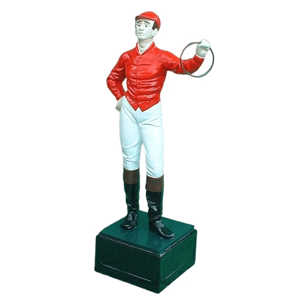 Traditional Lawn Jockey Red Shirt Garden Statue