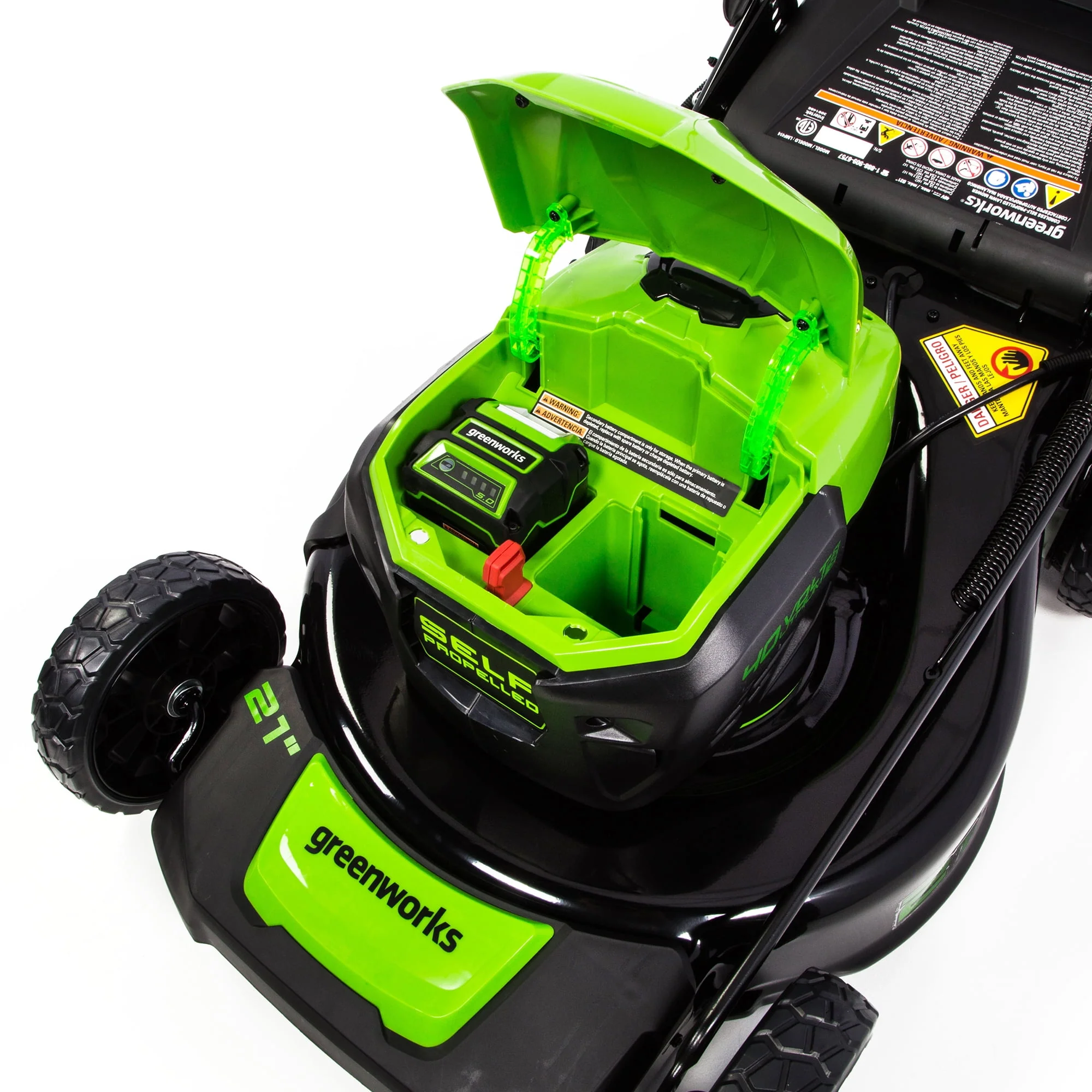 Greenworks 21 40V Self-Propelled Lawn Mower with 5.0 Ah Battery & Charger 2516402