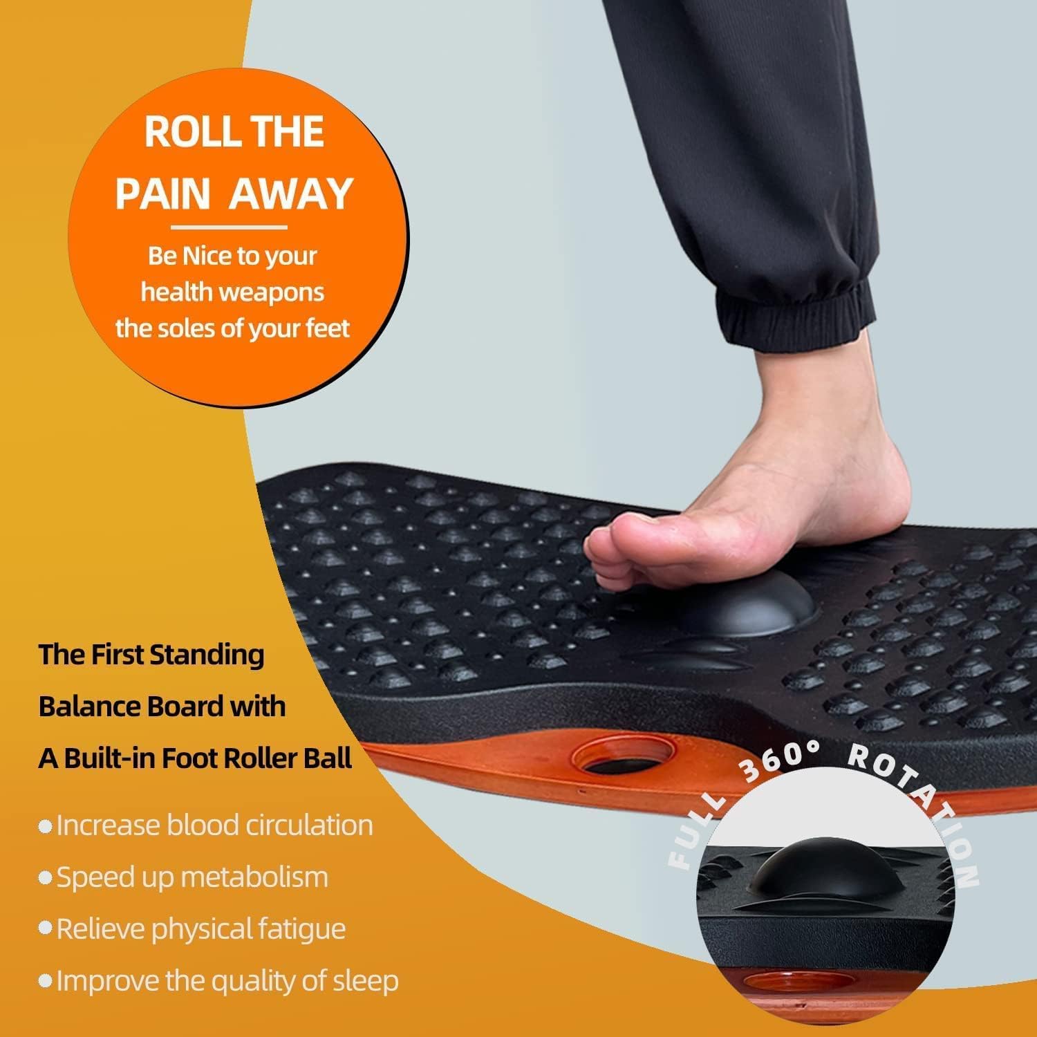 ZEALTOP Standing Desk Balance Board Anti Fatigue Standing Desk mat Wobble Board Rocker Board Comfort Mat for Office Kitchen (Large Size) Pack of 2