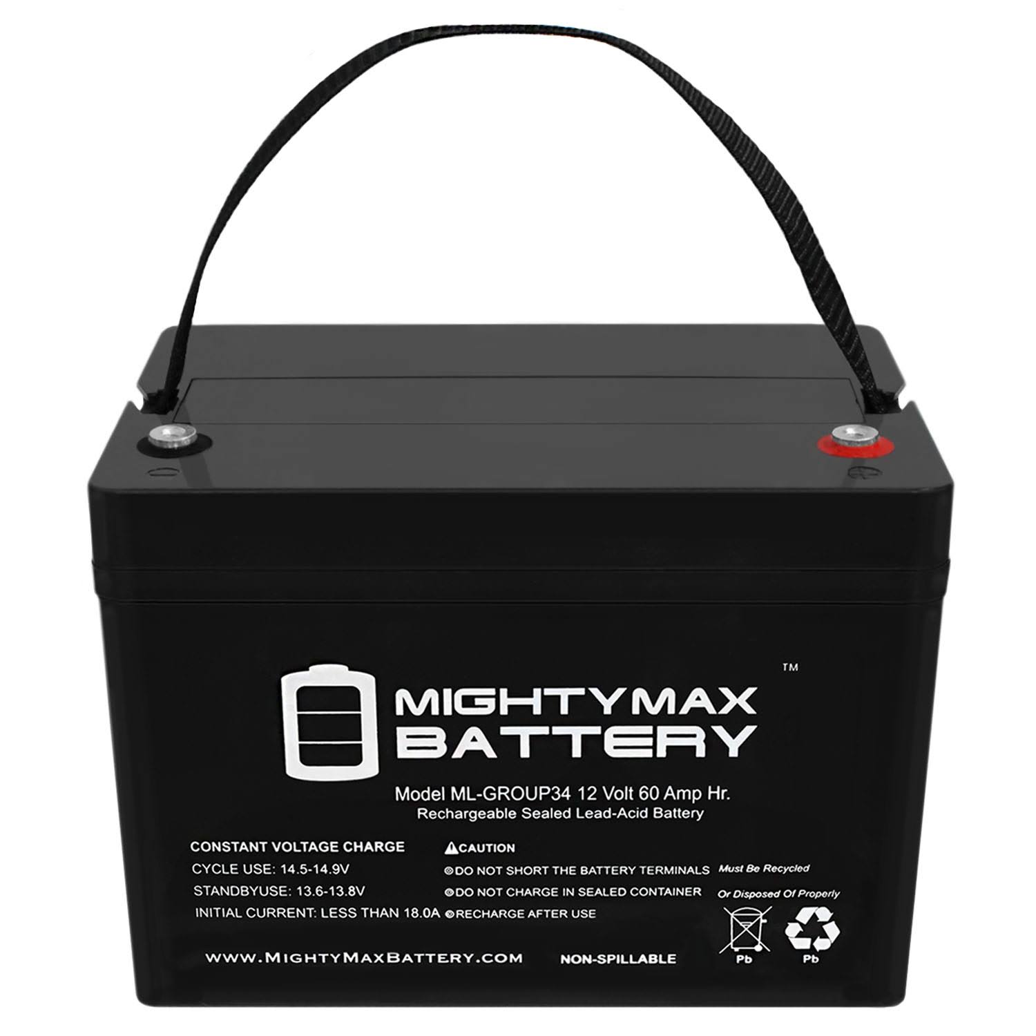 12V 60Ah Group 34 Replacement for Sealed Gel Mk Batteries