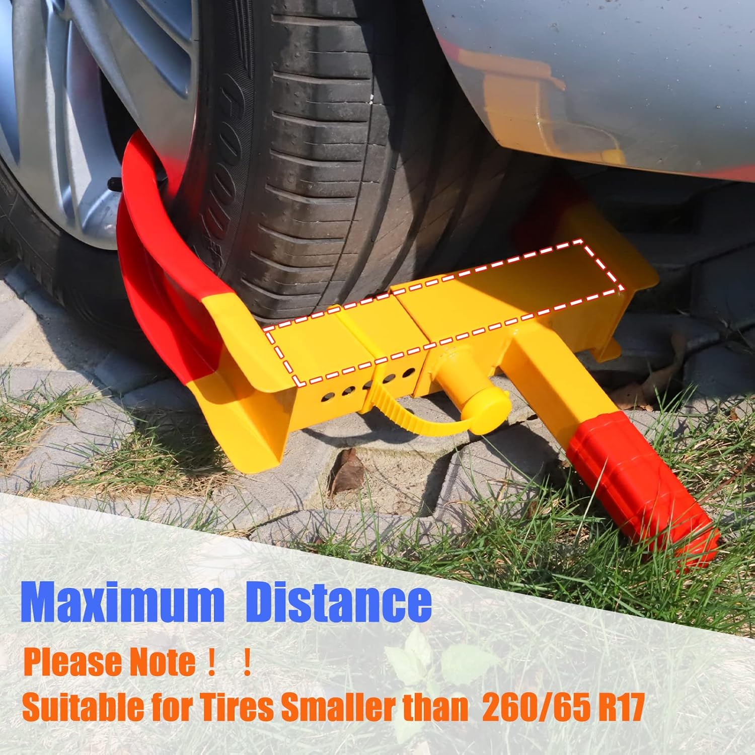 DIWANGUS Wheel Clamp Lock Universal Security Tire Lock Adjustable Anti Theft Lock Heavy Duty Trailer Lock Wheel Clamp for Most Cars SUV Motorcycle (2PCS)
