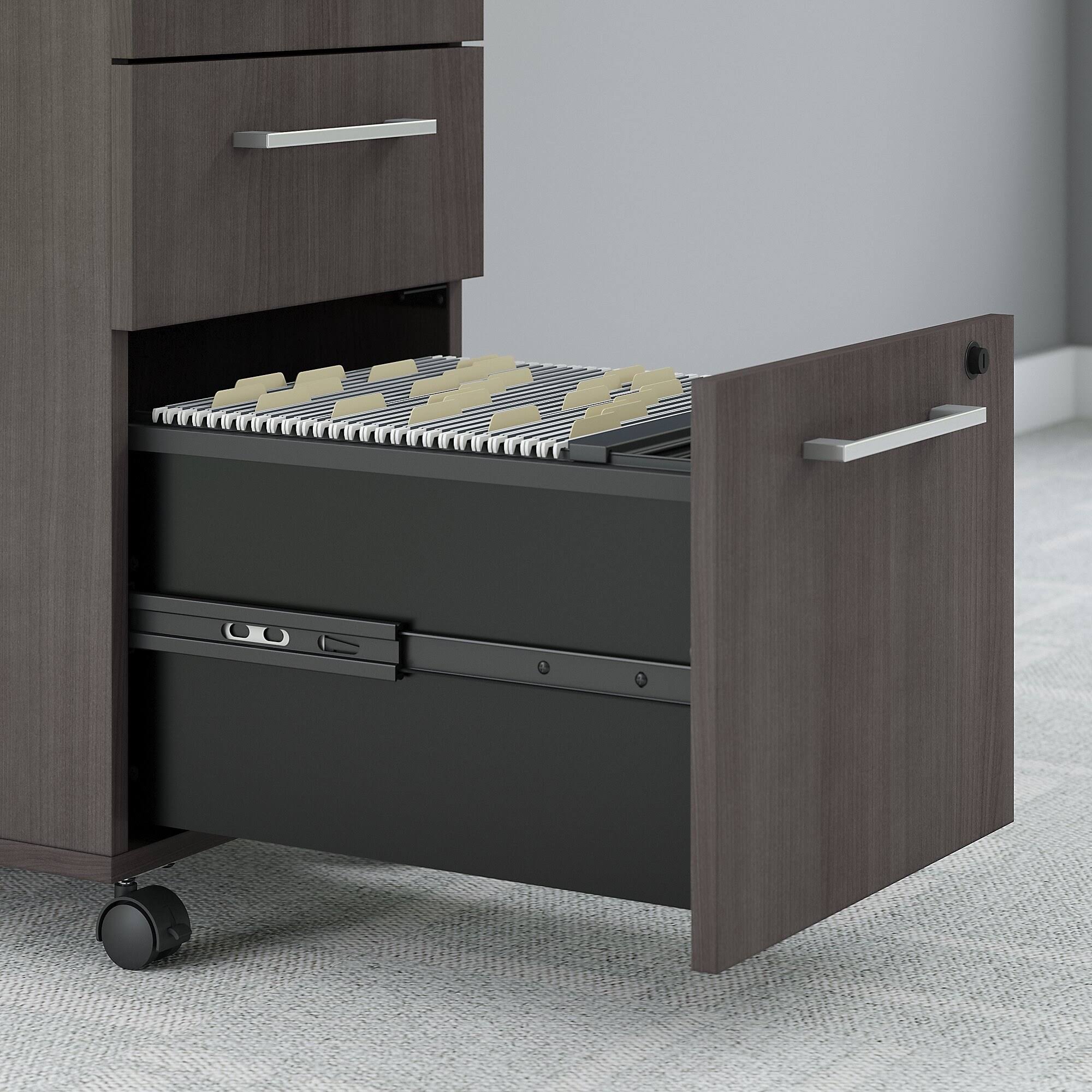 Bush Business Furniture 400 Series 3 Drawer Mobile File Cabinet , Platinum Gray