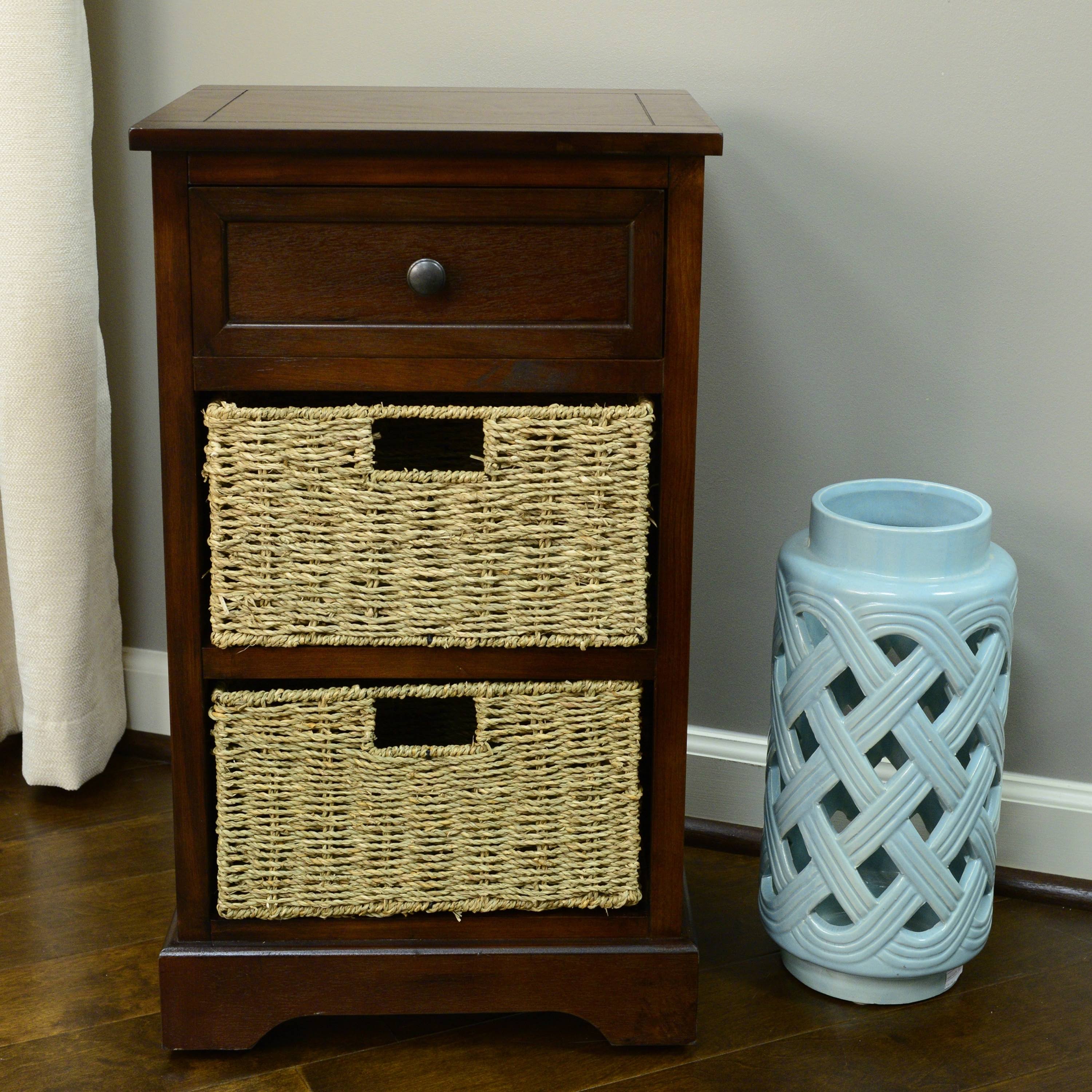 The Gray Barn Tudor Rose 1-Drawer 2-Basket Accent Chest - Rosie Mae
