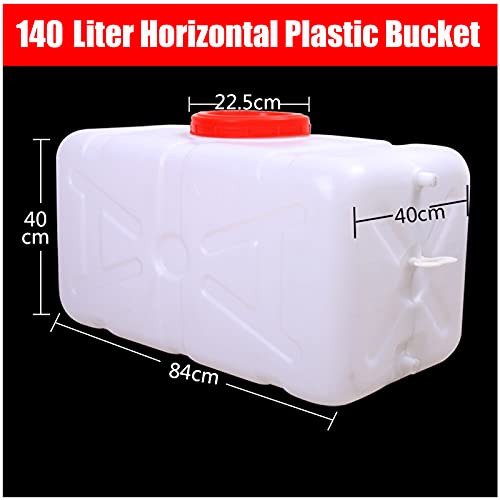 Water Tank White Water Container with Faucet 30L/70L/140L Portable Water Storage Jug Food Grade Horizontal Square Water Tan,Perfect for Outdoors Camping Hiking Emergency