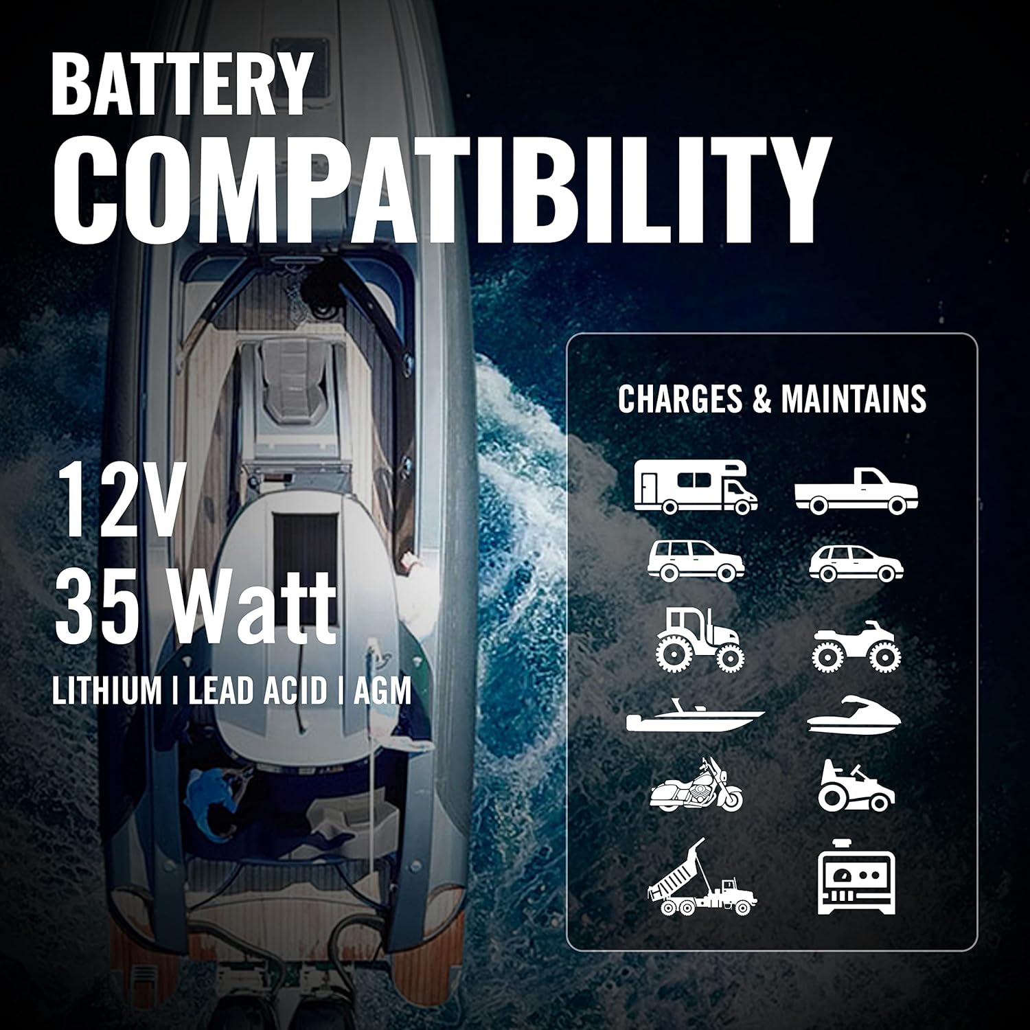 Battery Tender 35 Watt Solar Battery Charger with Charge Controller, Mountable and IP67 Weatherproof Solar Panel, Suitable for 12 Volt Lead Acid and AGM Batteries