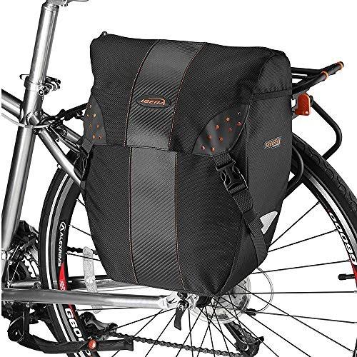 Ibera Bicycle Bag PakRak Clip-On Quick-Release All Weather Bike Panniers - Pair