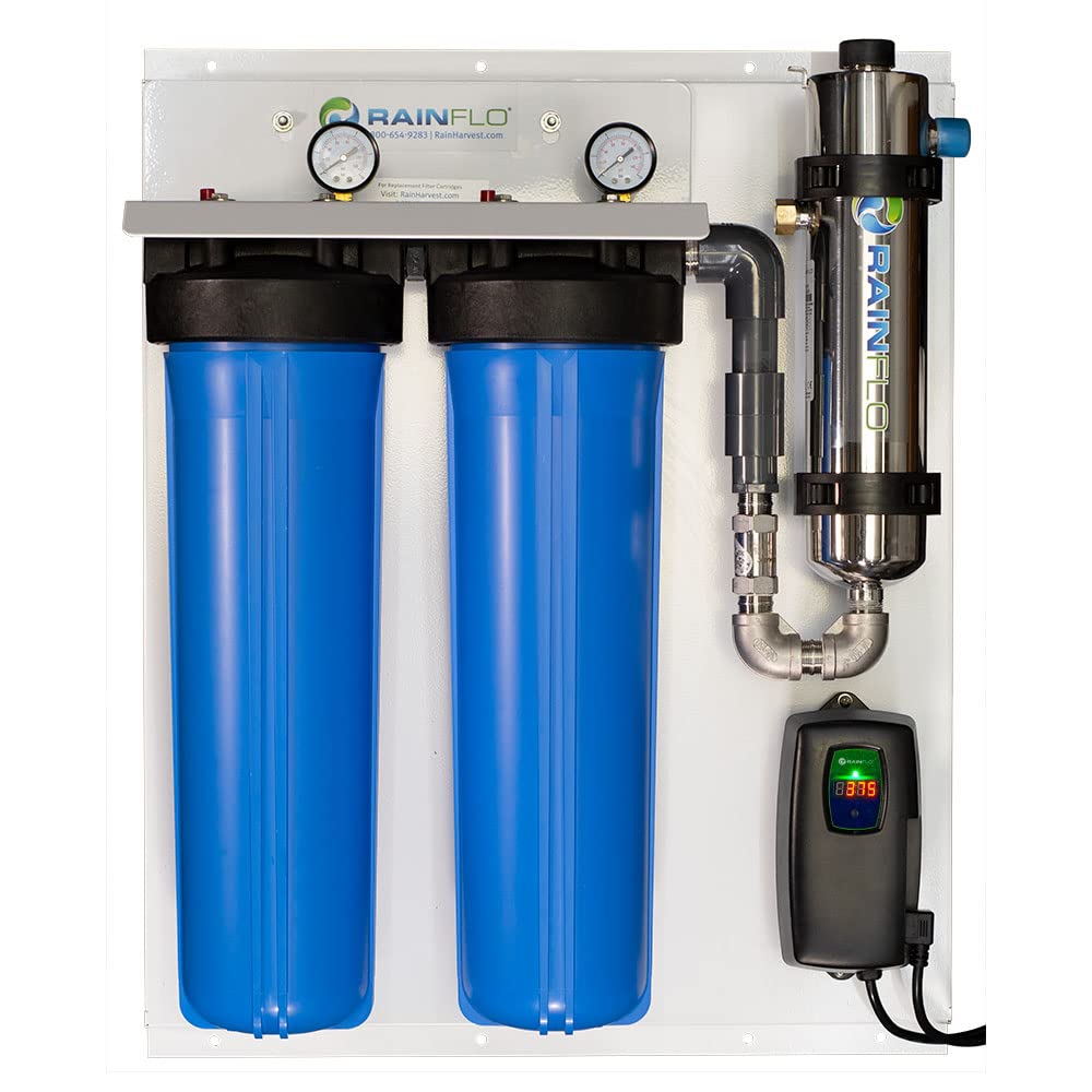 Whole House Complete Water UV Disinfection and Sediment Filtration System, RainFlo (Double) 10 GPM