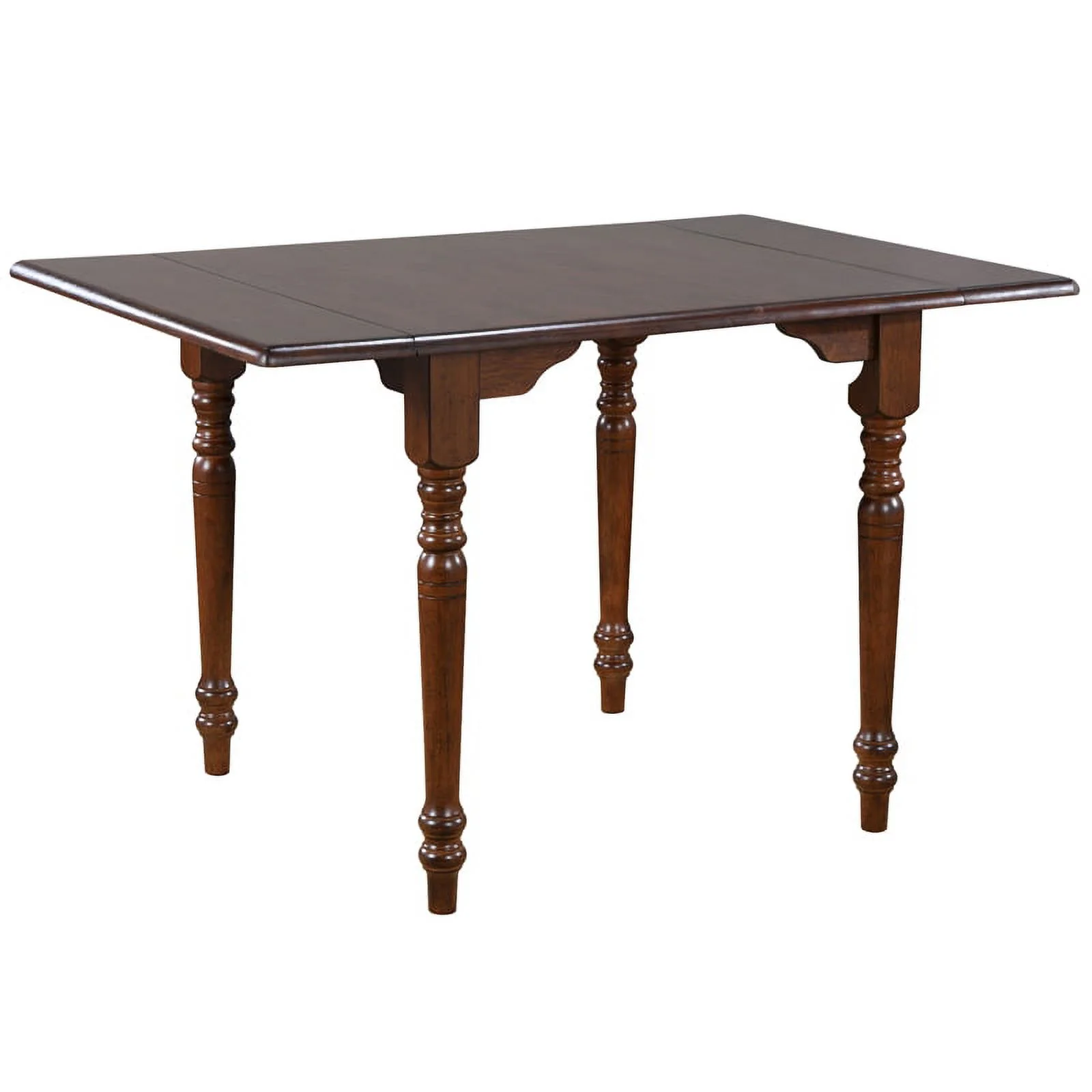 Bowery Hill Rectangle Drop Leaf Dining Table Antique White/Chestnut Brown Wood