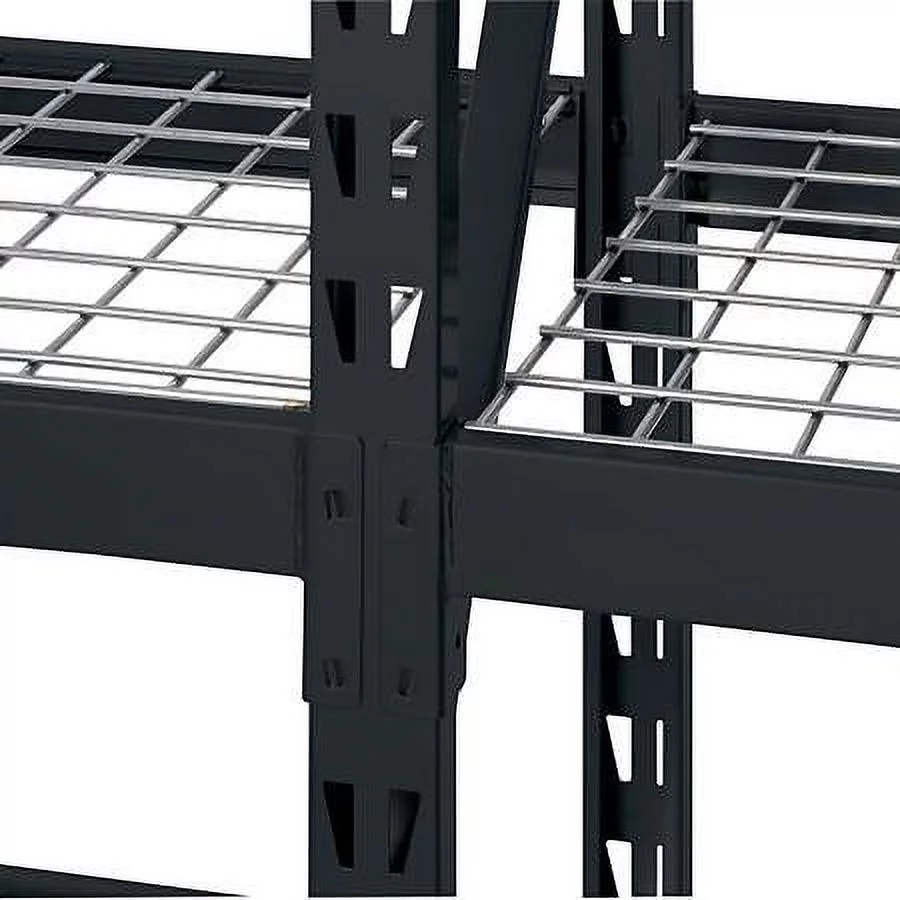 Muscle Rack 77"W x 24"D x 72"H 4-Tier Welded Steel Storage Rack, Black