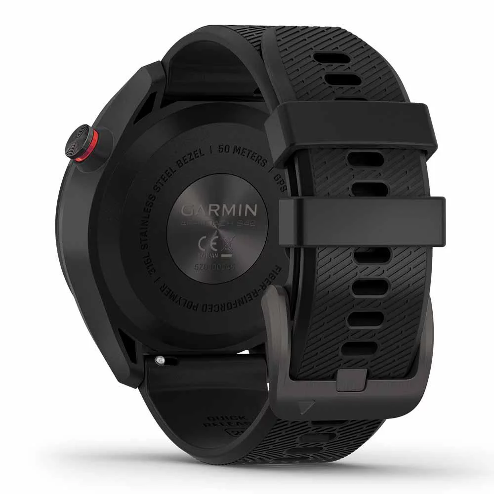 Garmin Approach S42 (Black) Golf GPS Watch Gift Box Bundle with PlayBetter HD Screen Protectors, USB Wall Adapter & Protective Hard Case - Curated Treasures Market