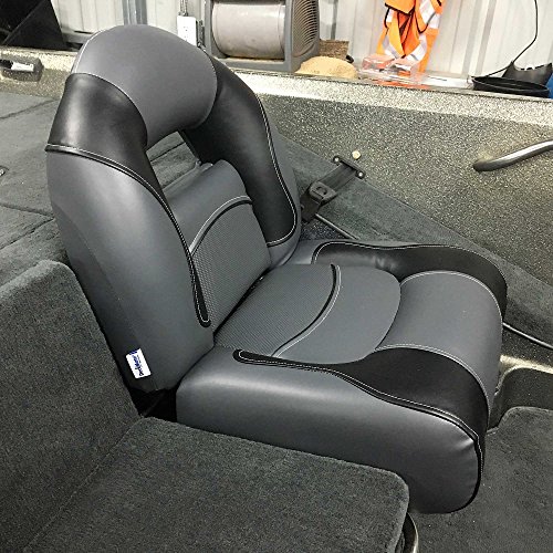 DeckMate Compact Bass Boat Seats (Charcoal & Blue)