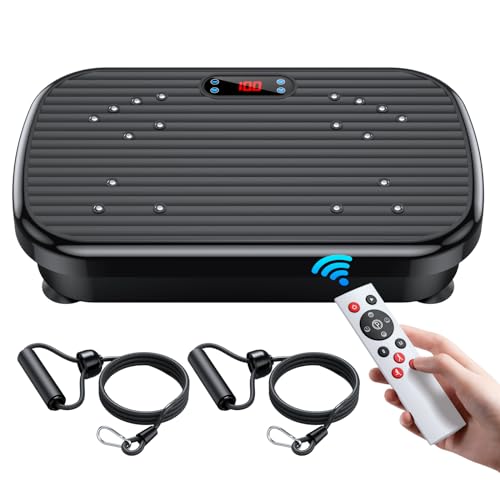 Vibration Plate Exercise Machine, Power Waver Vibration Plate Platform for Lymphatic Drainage Whole Body Vibration Plate Machine Helps Weight Loss Shaping Toning Wellness Home Gyms Workout