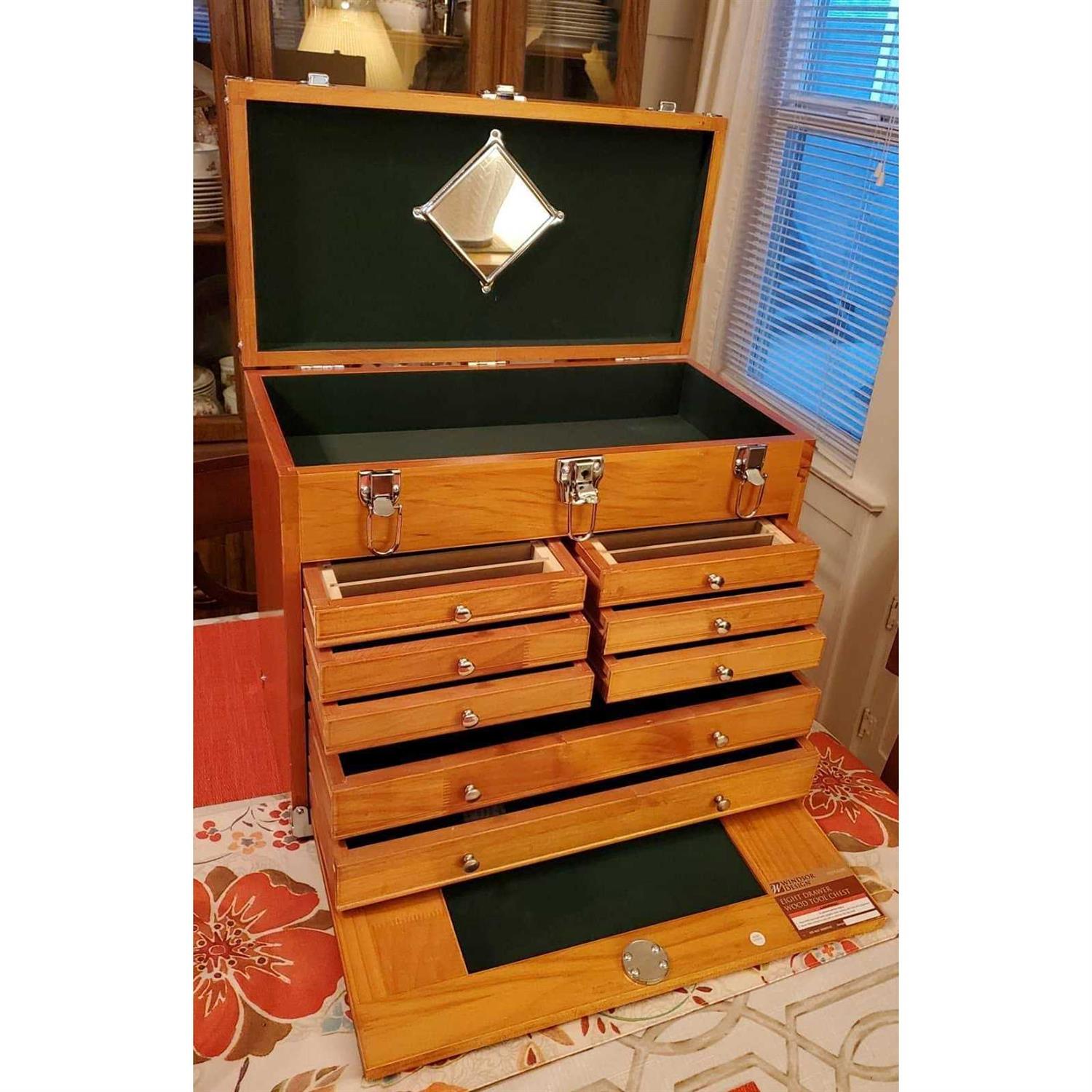 Windsor Design Machinist Eight Drawer Hardwood Toolbox Lockable Chest Secure 62585 - Shop Hardware Tools Online Store