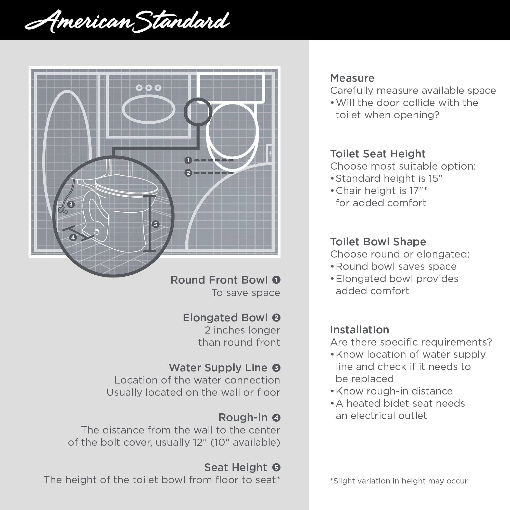 American Standard 270BB101.222 Cadet 3 Powerwash Right Height 10 in. Rough 2-Piece 1.28 GPF Round Toilet in Linen
