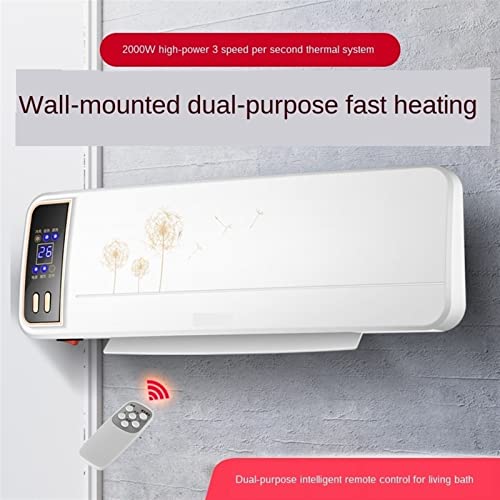 Space Heater Wall Mounted Heater, Energy Saving Heater, Home Remote Control Portable Electric Fan Warmer 220V Heaters for Indoor Use