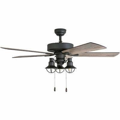 Rustic Industrial Farmhouse LED Ceiling Fan w/Light Kit and Remote, Quiet, 52x22 22342231
