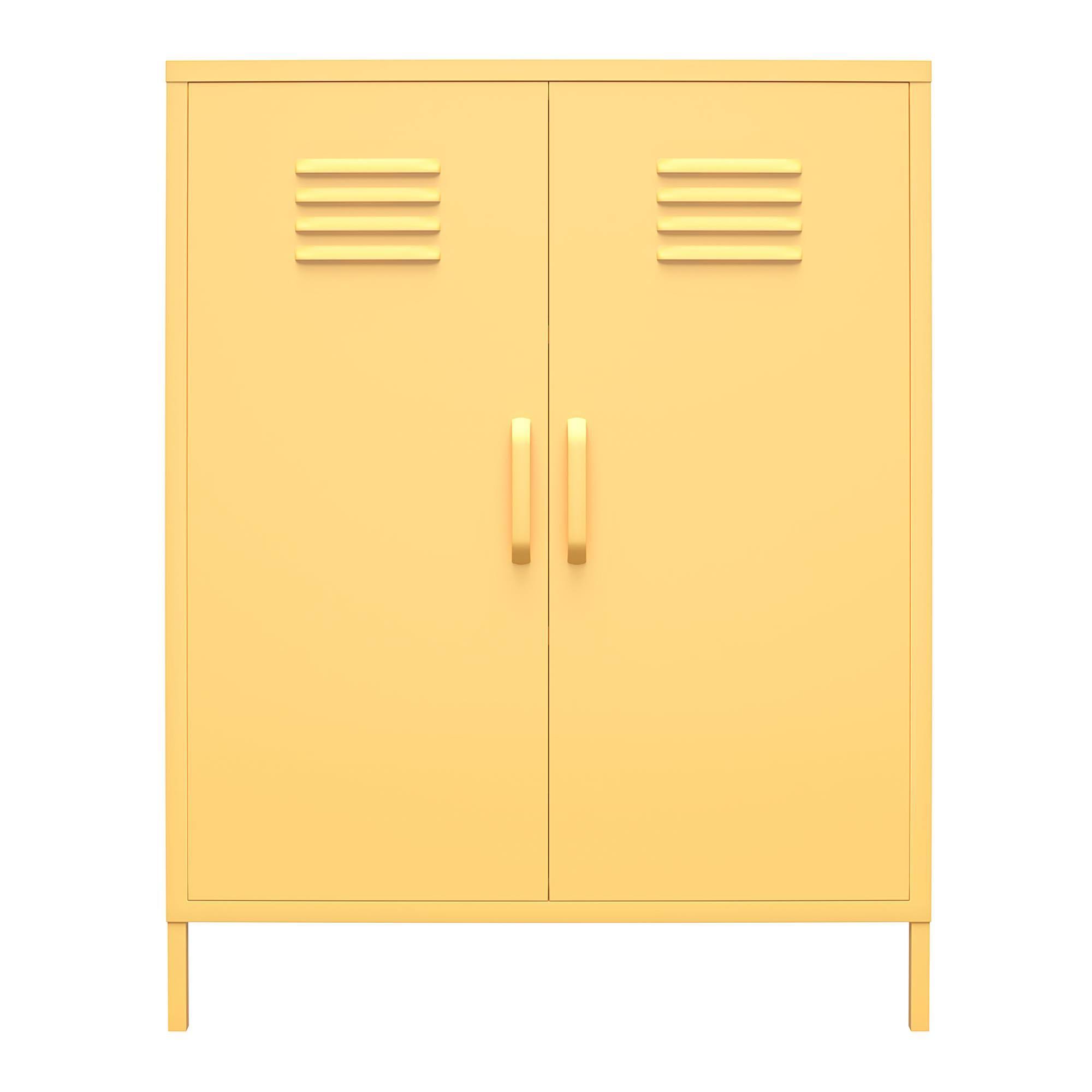 Novogratz Cache 2 Door Metal Locker Storage Cabinet (Yellow)