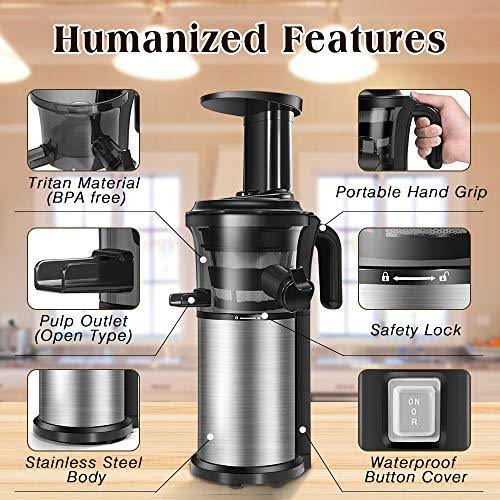 Juicer Slow Juicers Machine Portable Vertical Cold Press Juicer with